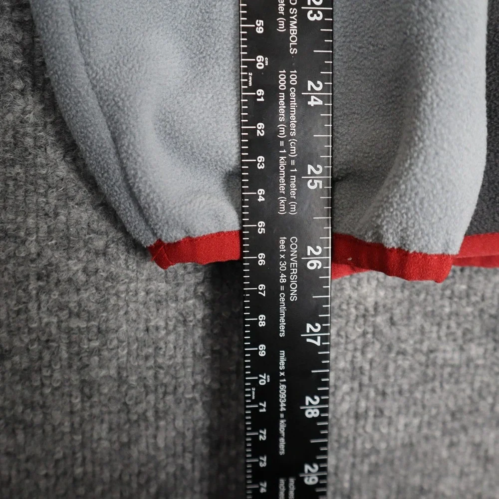 Columbia‎ Mens Fleece Snap Pullover Foster Creek Gray Black Red Sweatshirt Large - Picture 10 of 11